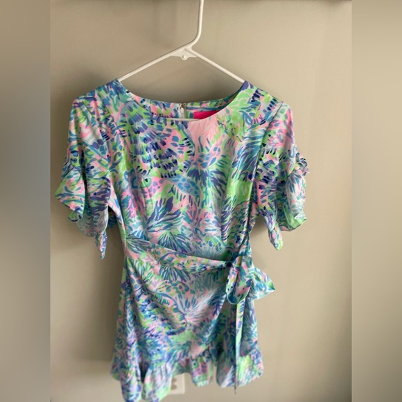 Lilly Pulitzer Darlah Stretch Dress - Blue/Green/Pink - Size 2 - Picture 7 of 13